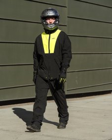 LS2 X-RAIN JACKET BLACK H-V YELLOW
