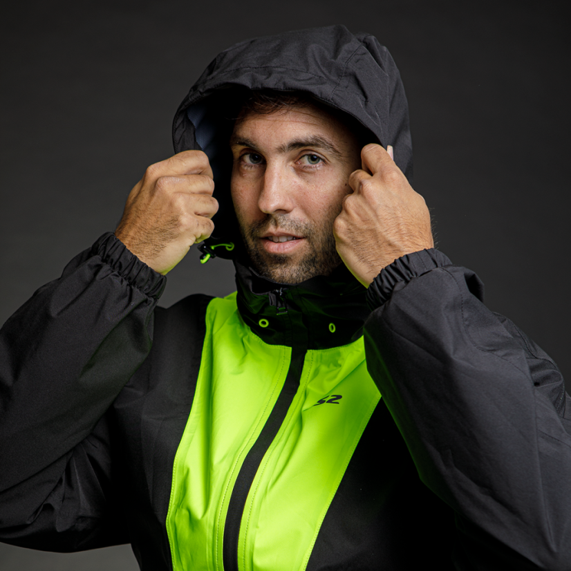 LS2 X-RAIN JACKET BLACK H-V YELLOW
